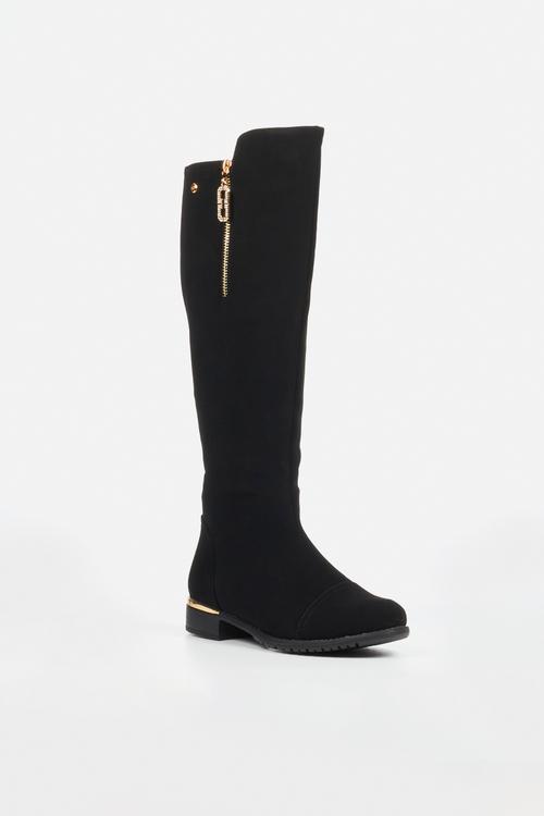 Hadar 26 gold zip rider boot - black
