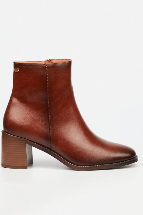 Zuri 1 block heel ankle boot - tan