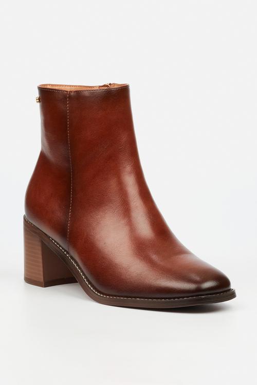 Zuri 1 block heel ankle boot - tan