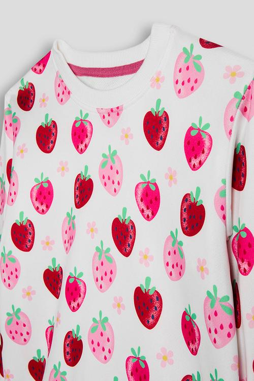 All over print sweatshirt - white/strawberries