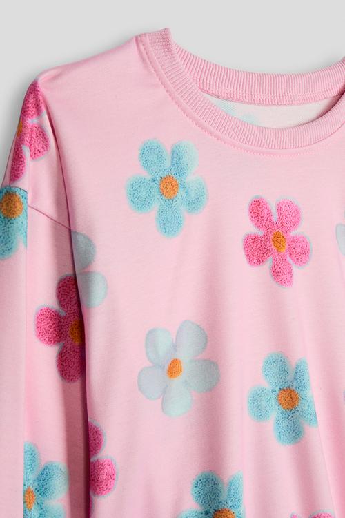 Sweat top - pink/flowers