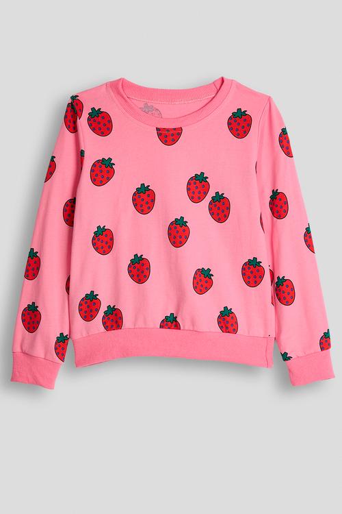 Sweatshirt - pink/strawberry aop