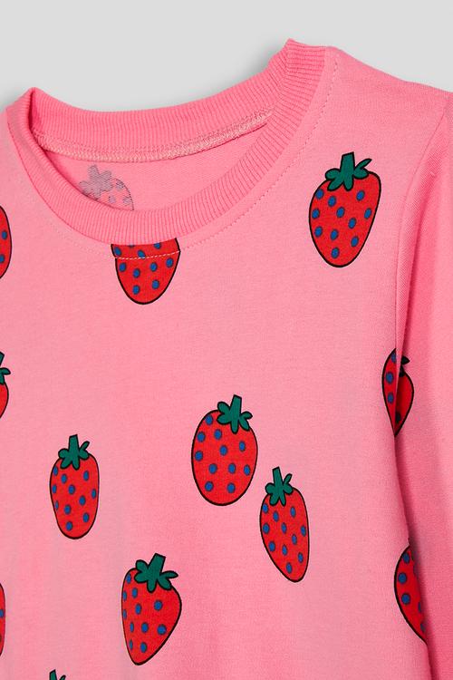 Sweatshirt - pink/strawberry aop