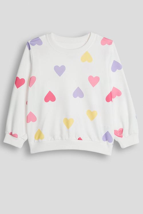 Sweat top - white/hearts