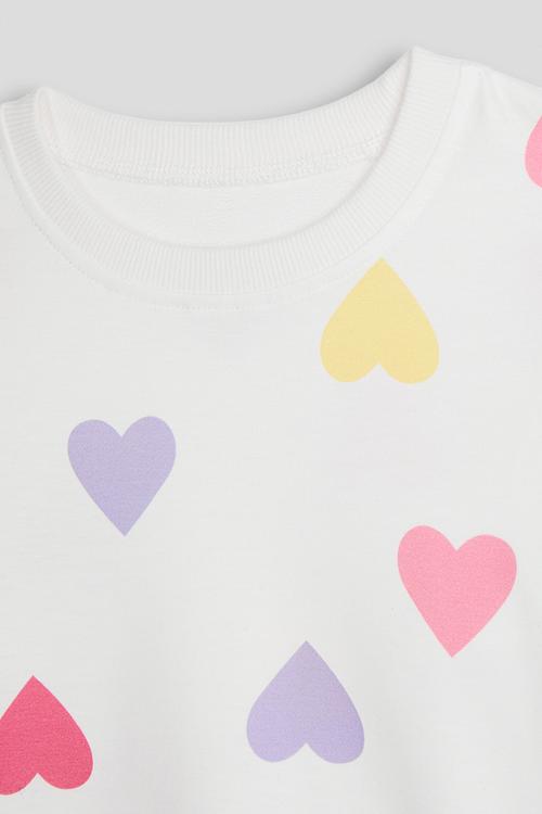 Sweat top - white/hearts
