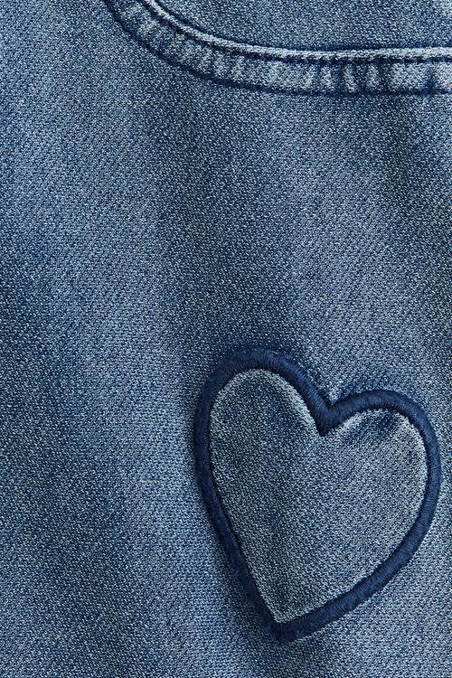 Wide denim-look trousers - light denim blue/hearts 
