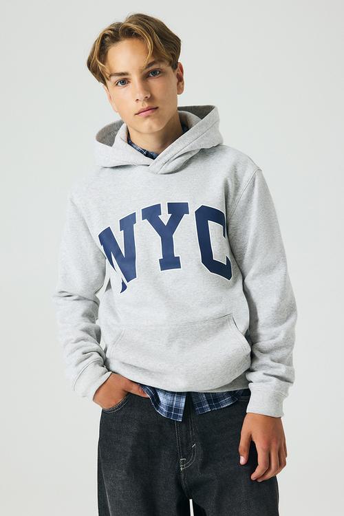 Hoodie - light grey marl/nyc