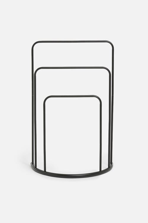 Powder Coated Metal Towel Rack - Black