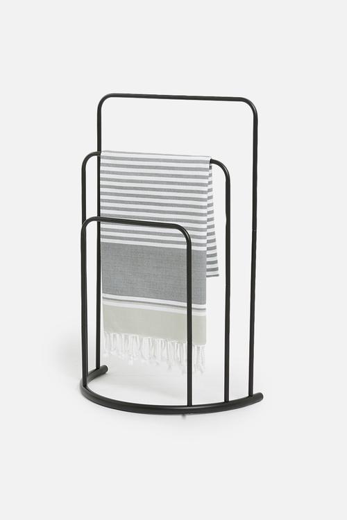Powder Coated Metal Towel Rack - Black