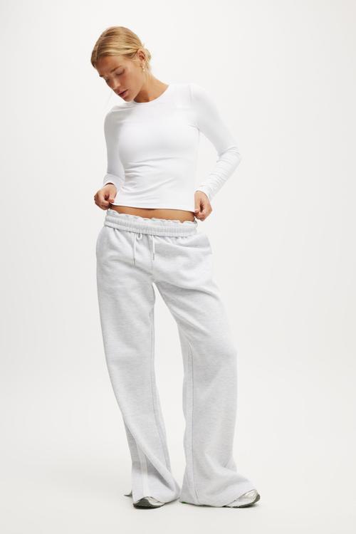 Ultra Soft Fitted Long Sleeve Top - White