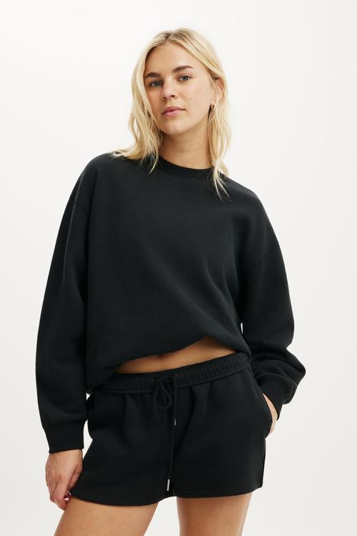 Plush Crew Sweatshirt - Black