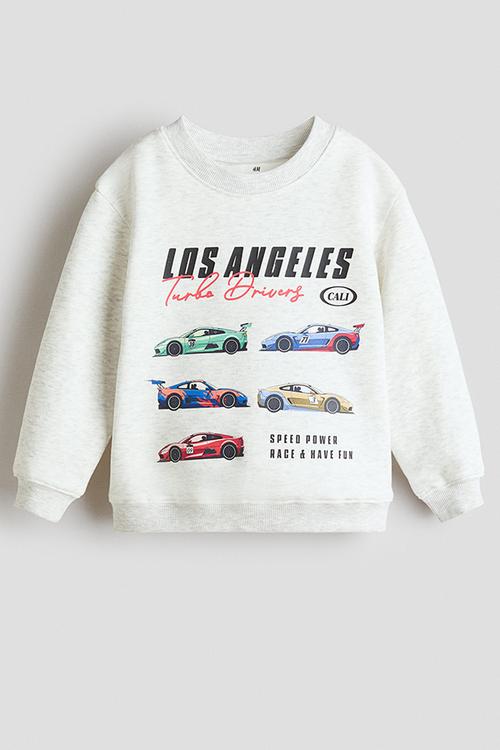 Printed sweatshirt - light grey marl/cars
