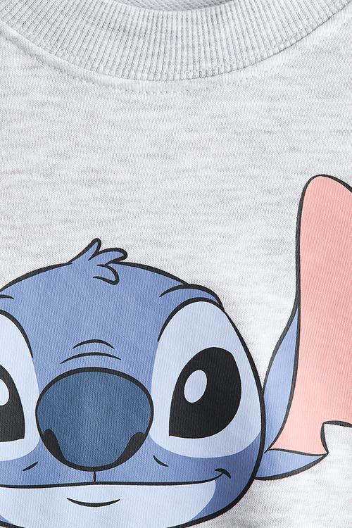Oversized printed sweatshirt - light grey marl/lilo & stitch
