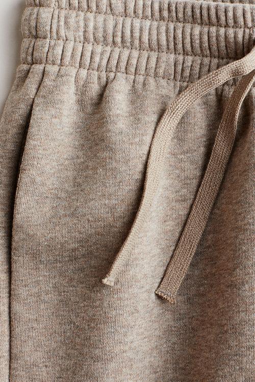 Brushed-inside joggers - beige marl 