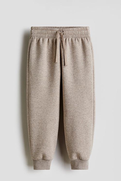 Brushed-inside joggers - beige marl 