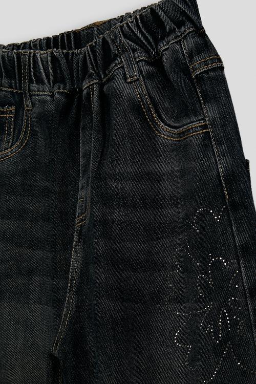 Wide leg denim jeans - dark grey