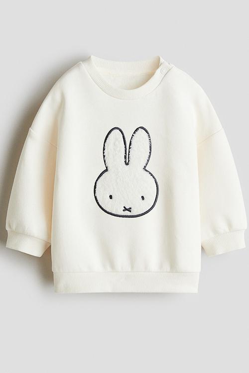 Print-motif sweatshirt - cream/miffy