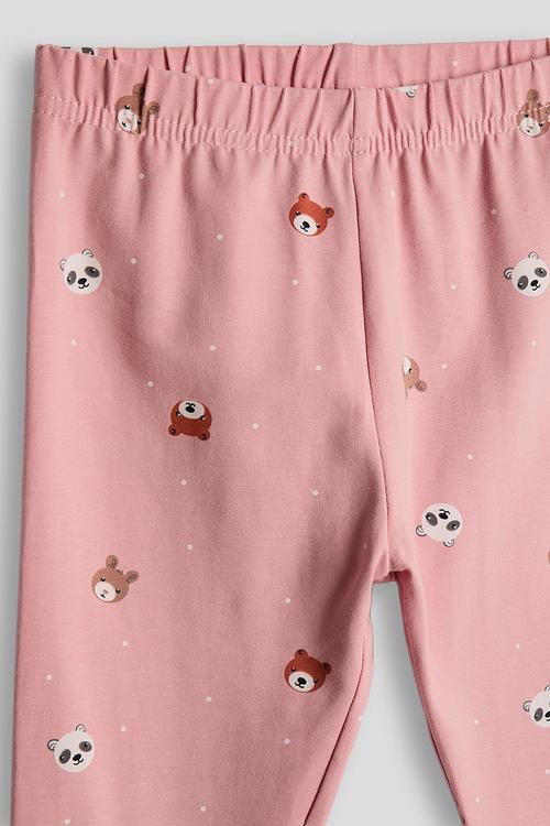 Leggings - medium pink/bow aop