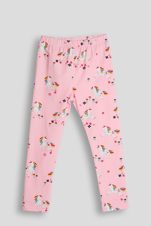 Aop leggings - light pink/unicorns
