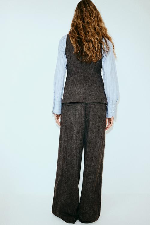Long waistcoat - dark brown marl 