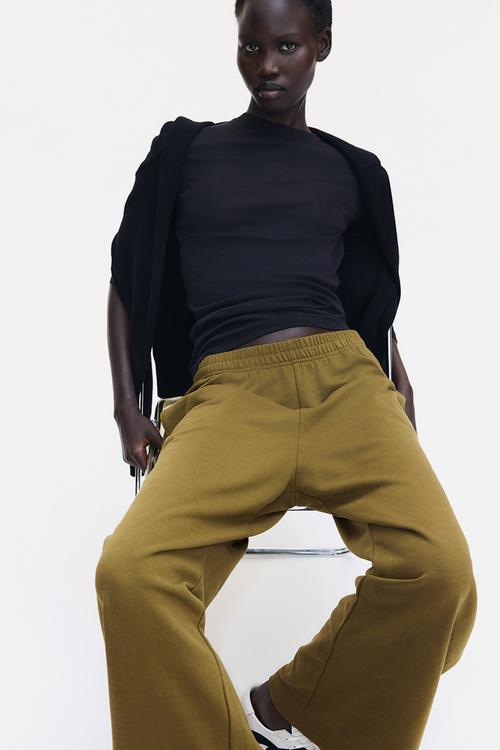 Sweatpants - khaki green