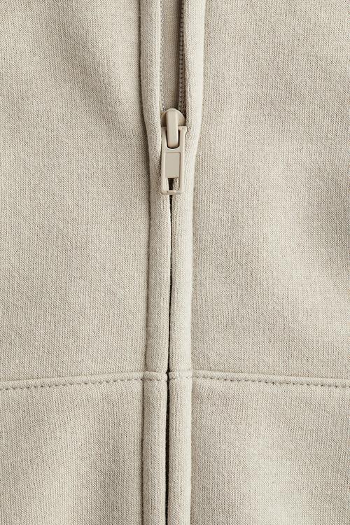 Oversized zip-through hoodie - beige