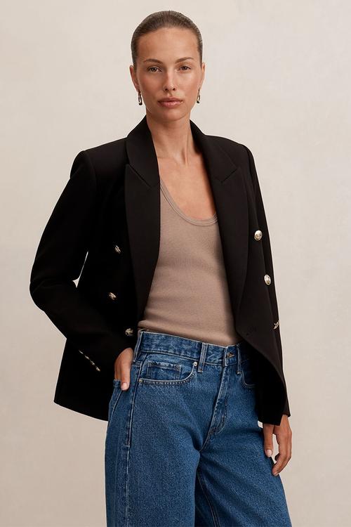 Tiana military blazer in black