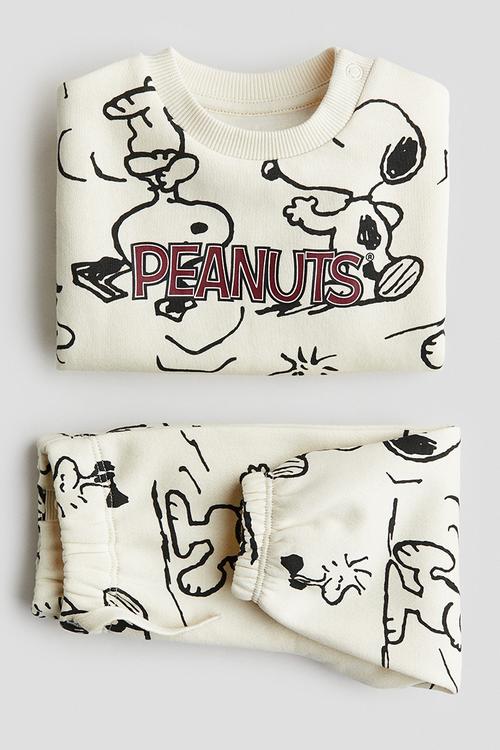 2-Piece printed sweatshirt set - cream/snoopy