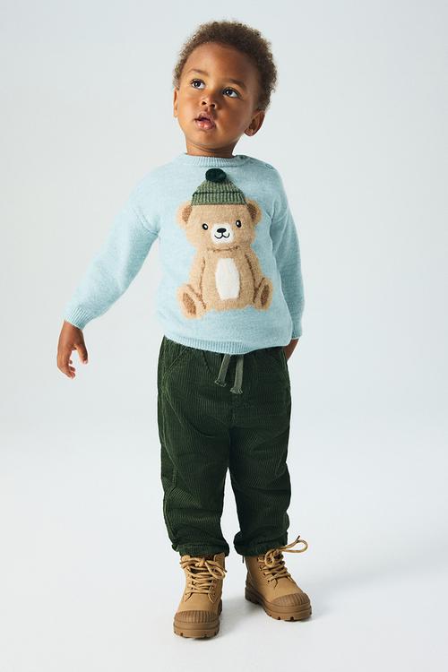 Cotton corduroy trousers - dark green
