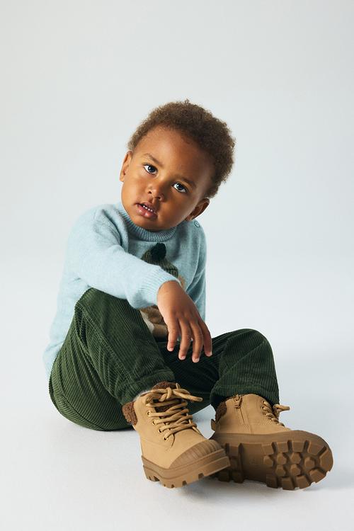 Cotton corduroy trousers - dark green
