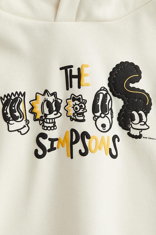 Printed hoodie - cream/the simpsons