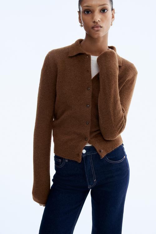 Collared cardigan - brown