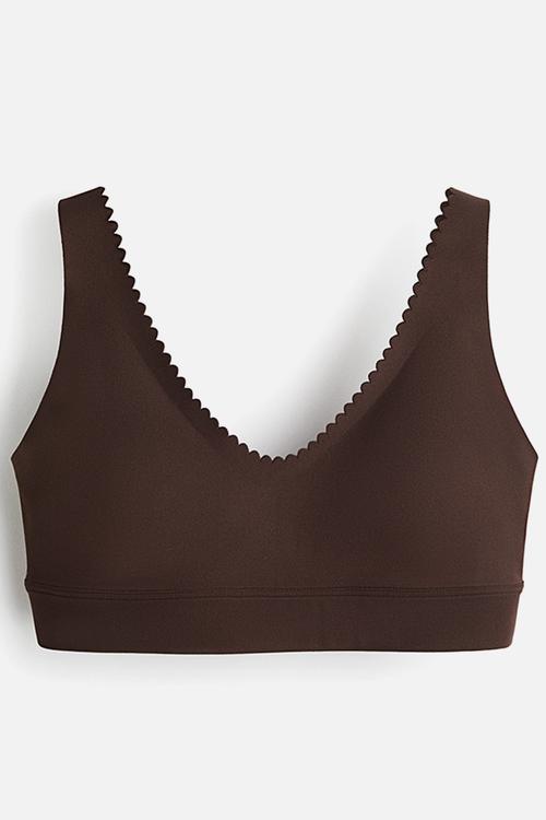 Medium support sports bra with softmove™ - warm brown