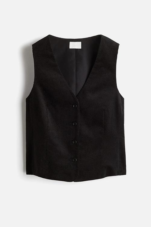 V-neck waistcoat - black