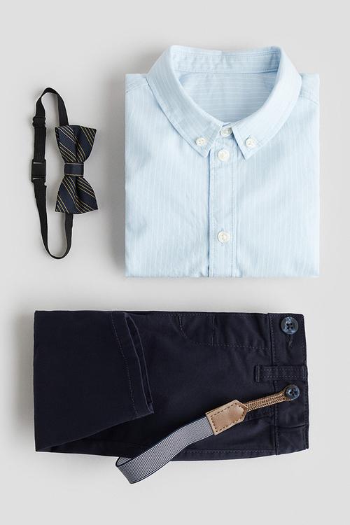 3-Piece dressy set - navy blue/light blue