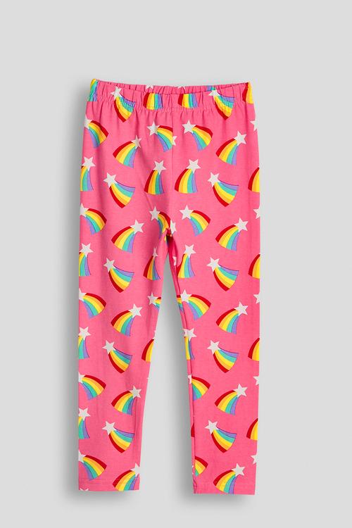Rainbow aop leggings - powder pink