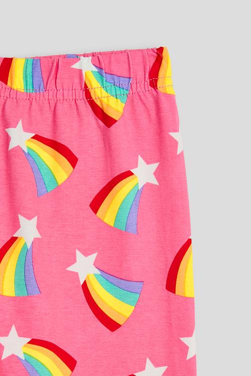 Rainbow aop leggings - powder pink