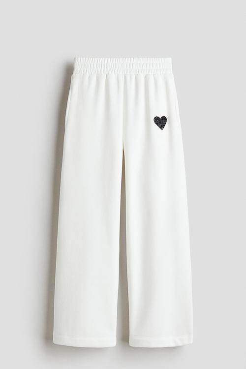 Straight sweatshirt joggers - white/heart 