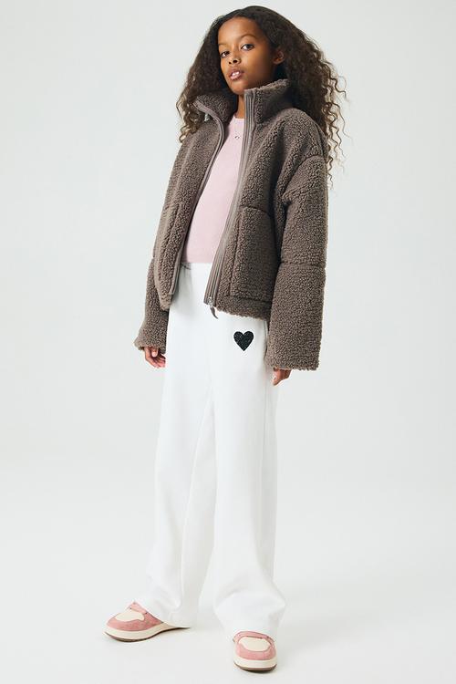 Straight sweatshirt joggers - white/heart 