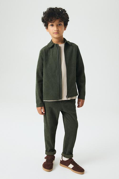 Ribbed velour trousers - dark green