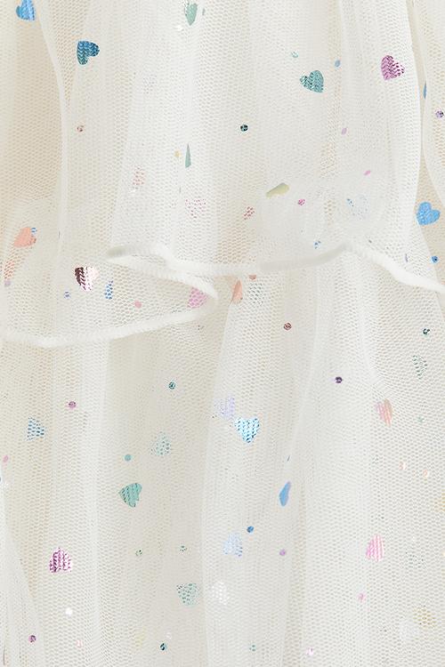 Tiered tulle dress - white/hearts