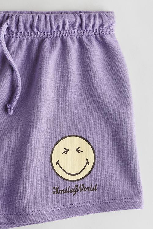 Motif-detail sweatshorts - purple/smileyworld®