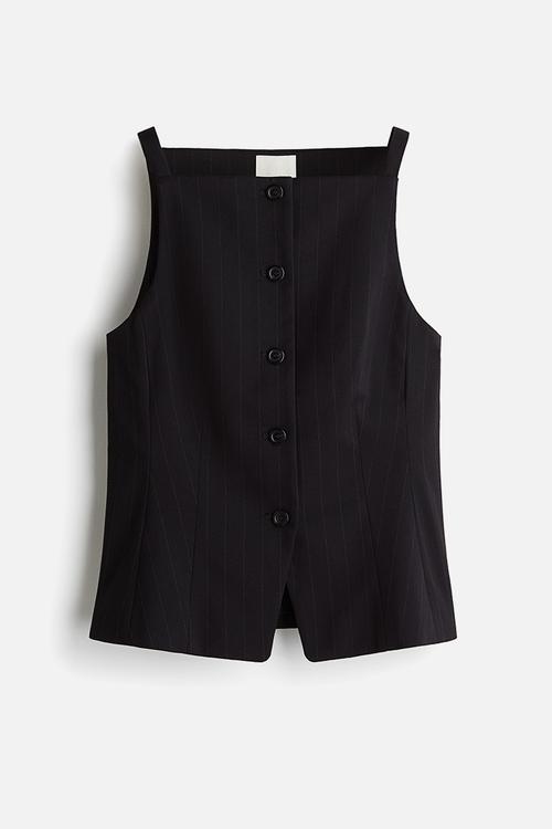 Fitted waistcoat - navy blue pinstriped
