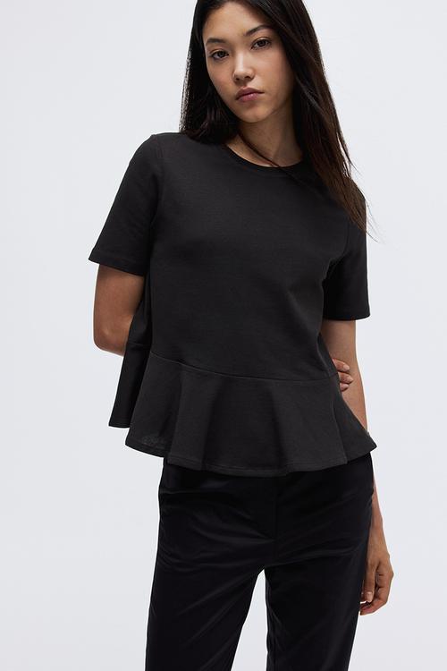 Peplum top - black
