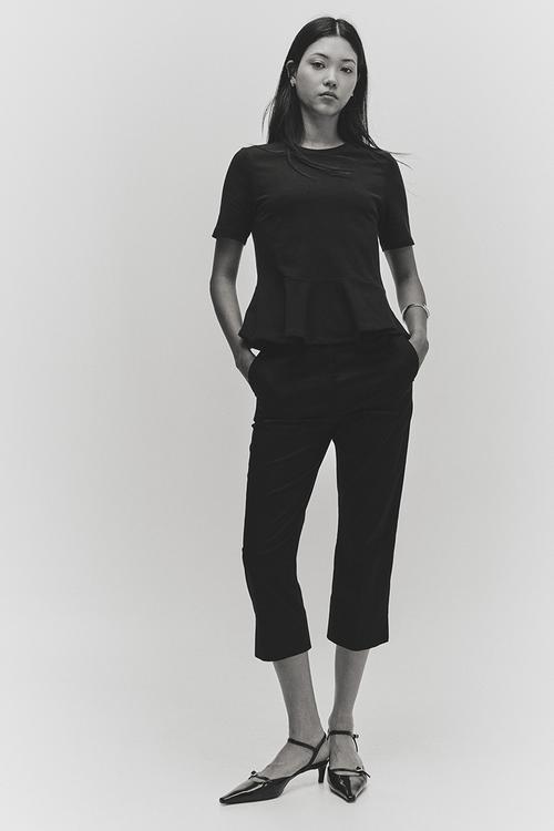 Peplum top - black