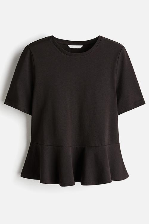 Peplum top - black