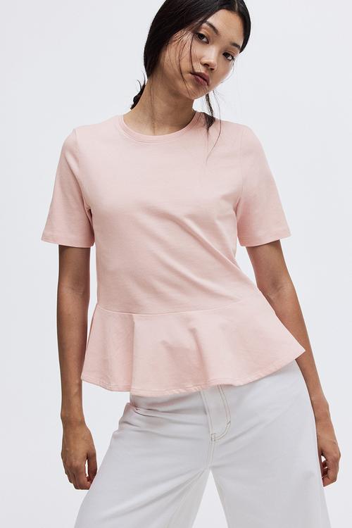 Peplum top - powder pink