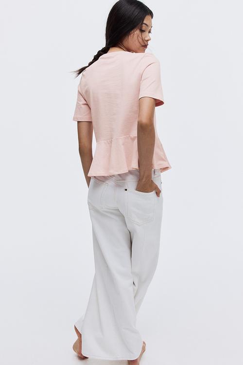 Peplum top - powder pink