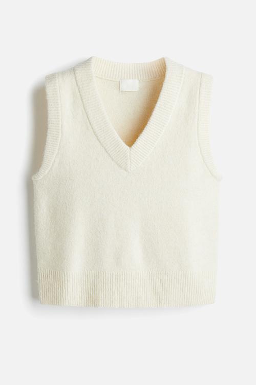 Short sweater vest - cream