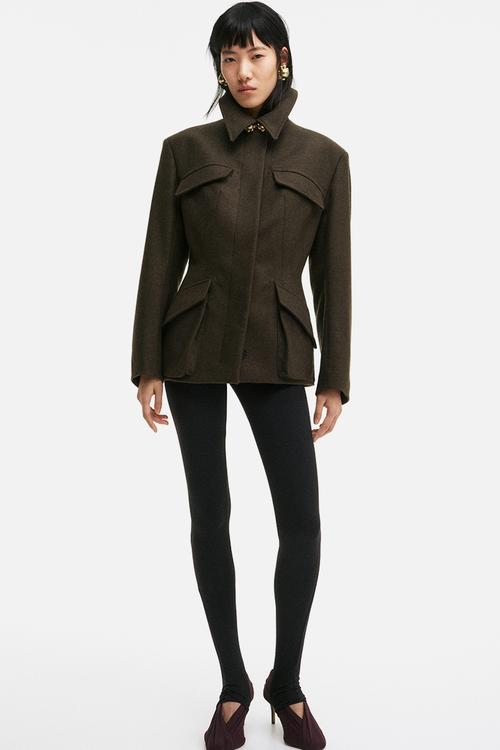 H&M Studio: Wool-blend jacket - dark green 